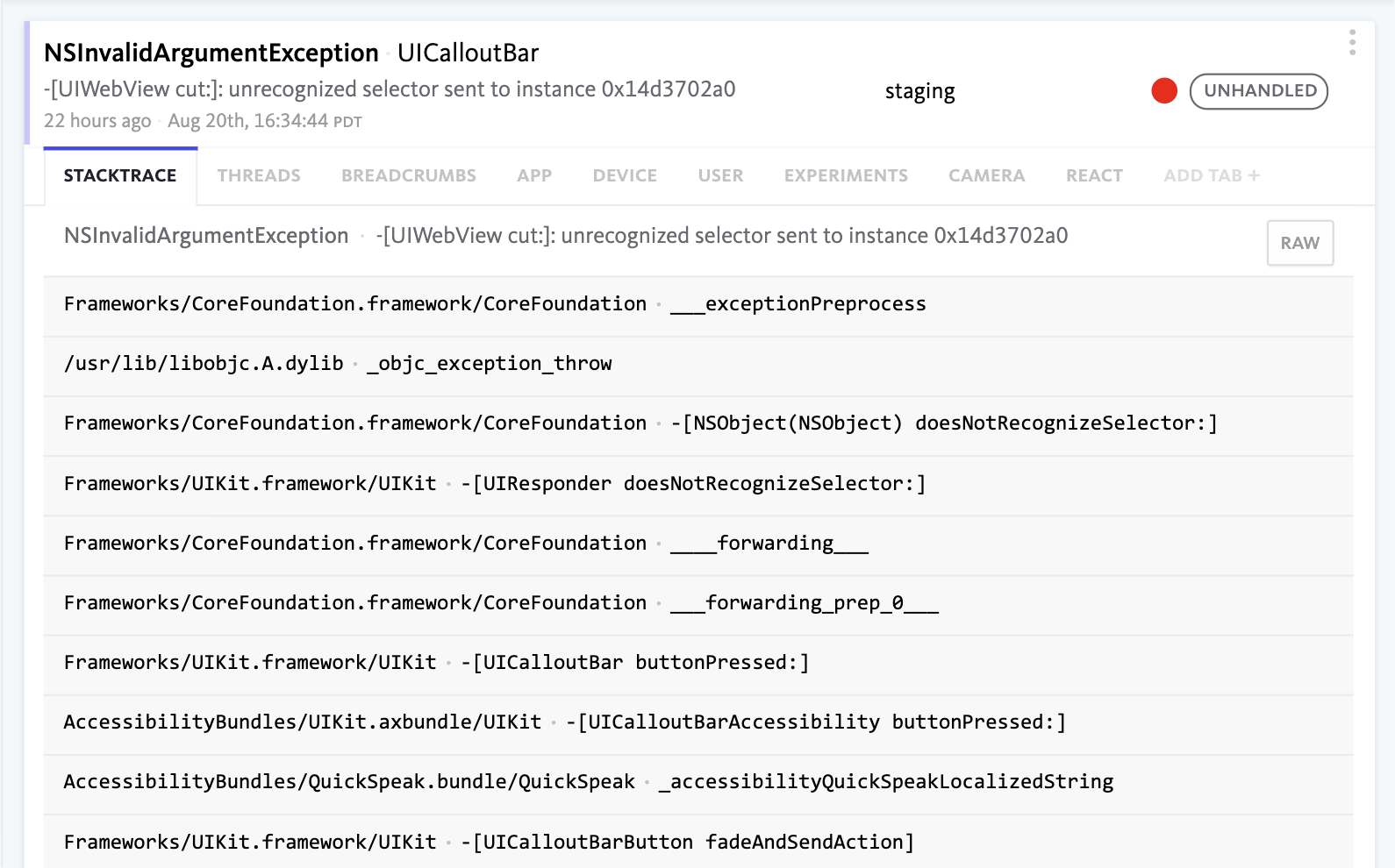 Javascript Error Tracking - Find which user actions lead to exceptions