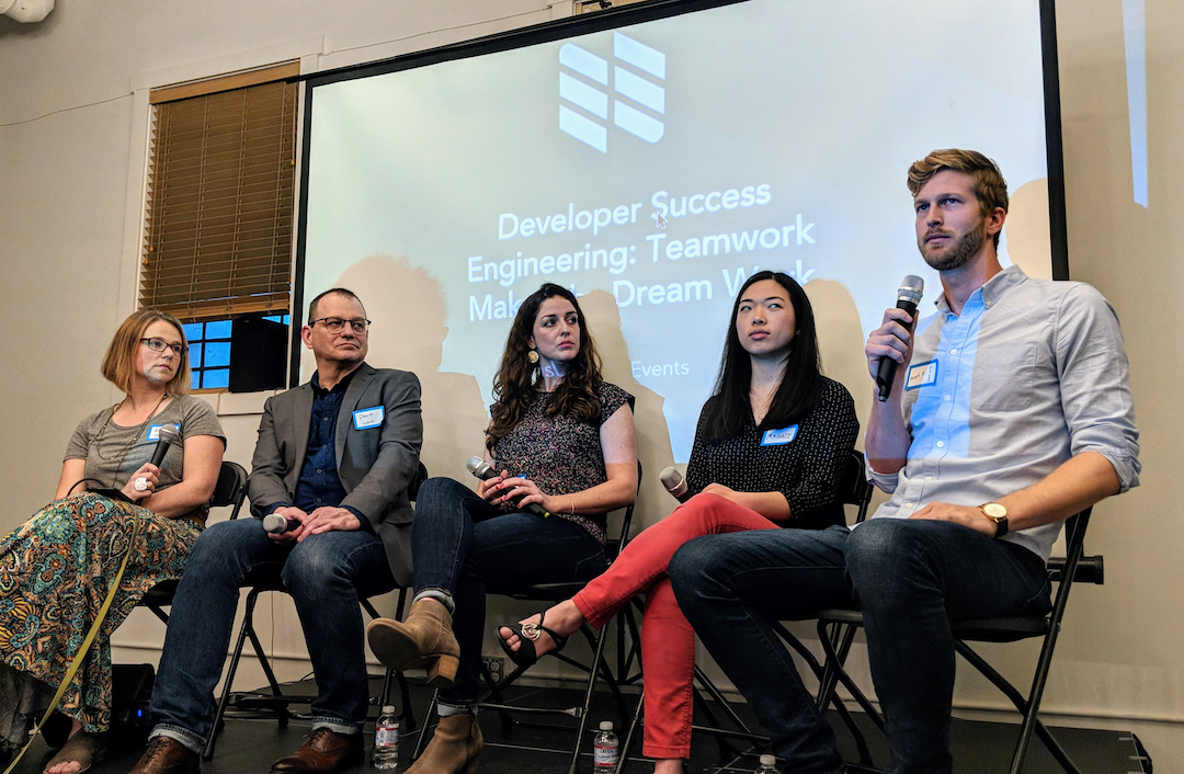 Photo of panelists (left to right): Mary Grace Thengvall, David McCreath, Kelly Mason, Maggie Chu, Mike Pfister