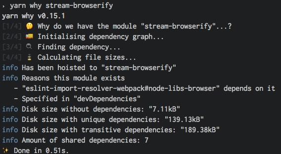 yarn why command