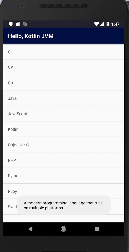 Android app built with Kotlin Multiplatform