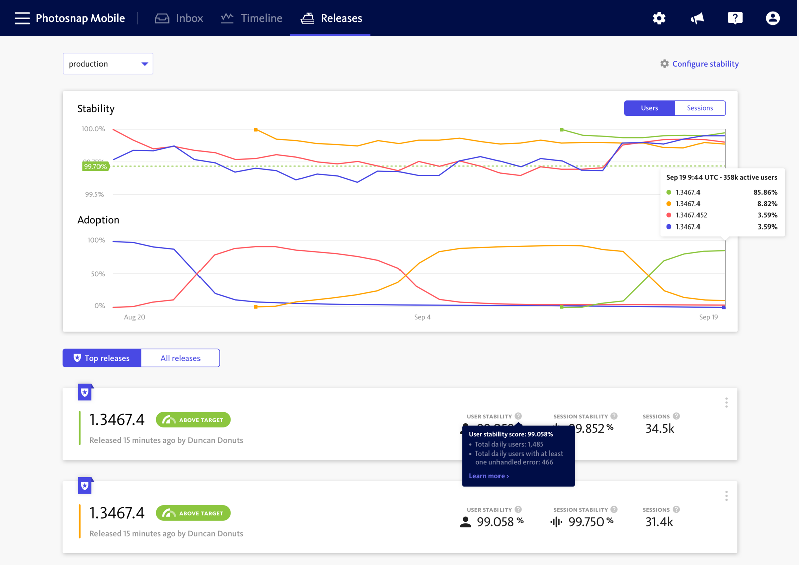 App Releases Dashboard