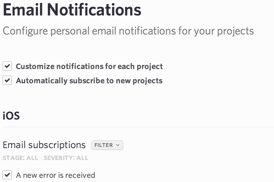 Unsubscribe New Projects