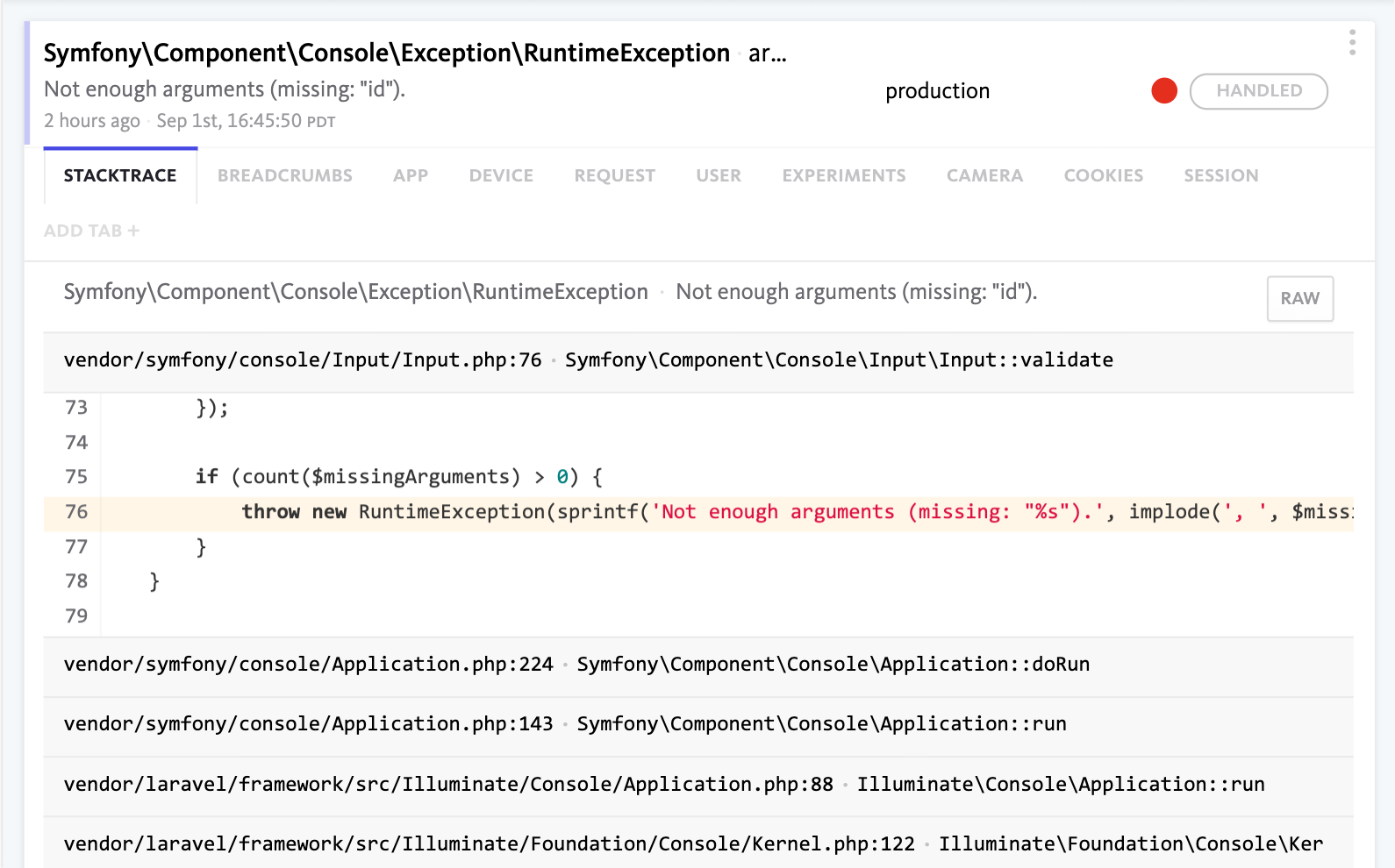 Laravel Errors Monitoring & Reporting