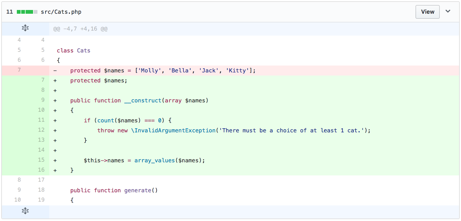 Modify constructor example code