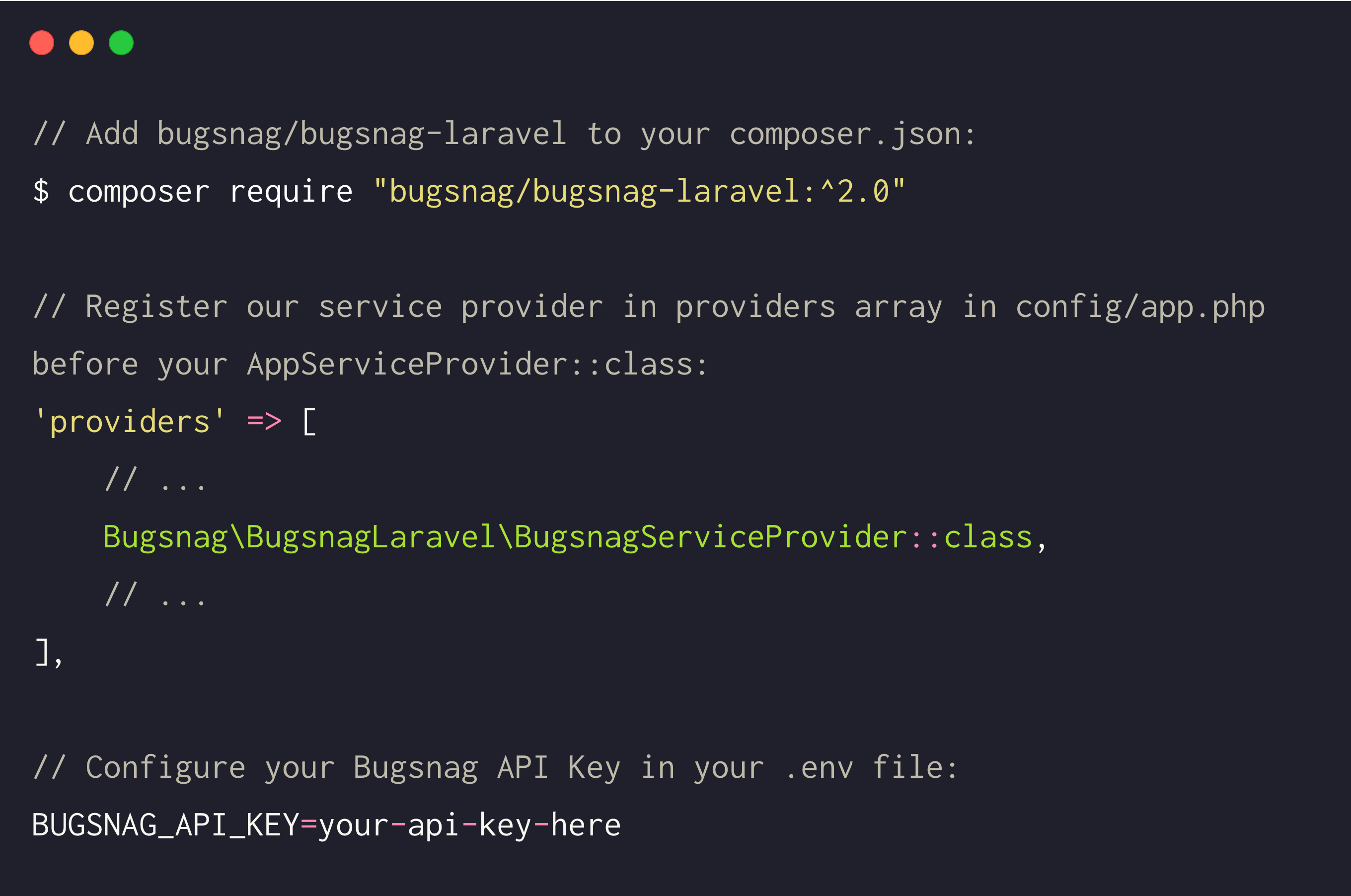 Reporting unhandled exceptions in Laravel not working · Issue #428 ·  bugsnag/bugsnag-laravel · GitHub